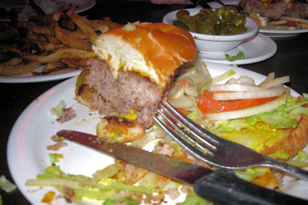 This is all Texas Bob could eat and I just pick at the very good fries