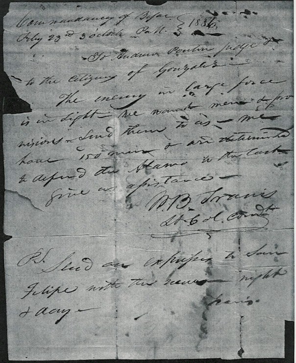 Travis s Letter From The Alamo