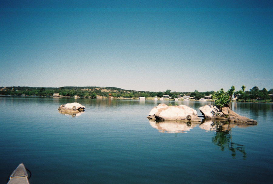 Inks Lake State Park from a canoe - Rocks in the Lagoon