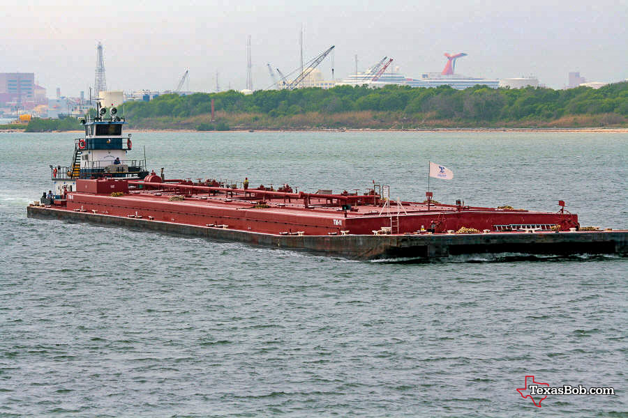 Barge traffic along the Inter-coastal water way.