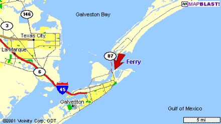 Map of ferry route