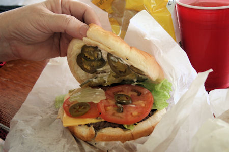 A Jalapeo Cheese Burger, just like you like it.  You wont find these at McDonalds.