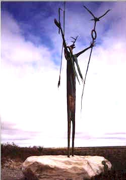 Sculptor William Worrell's rendition of a Shama pictograph
