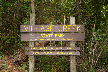 Village Creek State Park Entrance