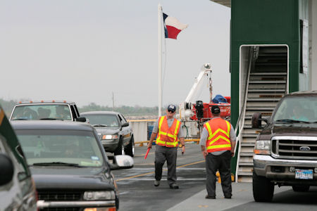 Ferry Crew loading and loading the Ferry