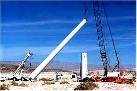 Wind Generators under construction on King Mountain North of 
			McCamey